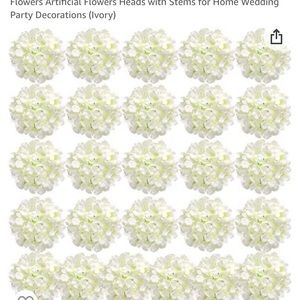 Artificial Hydrangeas -Ivory (quantity: 20-25) beautiful with stems in bag.